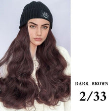 Load image into Gallery viewer, Hat Wig For Women Synthetic Long Wavy Wigs Autumn Winter Fashion  Knitted Cap Hair Wig Hair Extensions Wigs For Black Women Cosplay Wigs For Women
