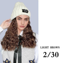 Load image into Gallery viewer, Hat Wig For Women Synthetic Long Wavy Wigs Autumn Winter Fashion  Knitted Cap Hair Wig Hair Extensions Wigs For Black Women Cosplay Wigs For Women
