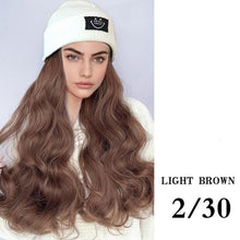 Load image into Gallery viewer, Hat Wig For Women Synthetic Long Wavy Wigs Autumn Winter Fashion  Knitted Cap Hair Wig Hair Extensions Wigs For Black Women Cosplay Wigs For Women
