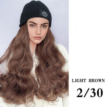 Load image into Gallery viewer, Hat Wig For Women Synthetic Long Wavy Wigs Autumn Winter Fashion  Knitted Cap Hair Wig Hair Extensions Wigs For Black Women Cosplay Wigs For Women
