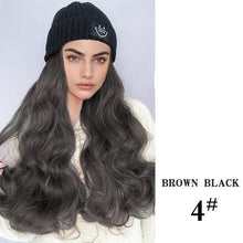 Load image into Gallery viewer, Hat Wig For Women Synthetic Long Wavy Wigs Autumn Winter Fashion  Knitted Cap Hair Wig Hair Extensions Wigs For Black Women Cosplay Wigs For Women
