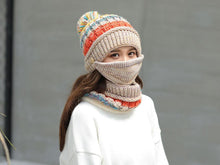 Load image into Gallery viewer, Hat Winter Mask balaclava Hat for girls Scarf Thick Warm Fleece Inside Knitted Hat Thick Mask Warm Full Face Scarf Winter Hats Hiking Face Scarf Balaclava Helmet Liner Cap Soft Sport Reusable Headgear Winter Fishing Warm Mask
