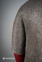 Load image into Gallery viewer, Chainmail Haubergeon Flatring Riveted 6mm Steel Oiled
