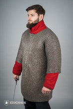 Load image into Gallery viewer, Chainmail Haubergeon Flatring Riveted 6mm Steel Oiled
