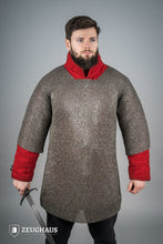 Load image into Gallery viewer, Chainmail Haubergeon Flatring Riveted 6mm Steel Oiled
