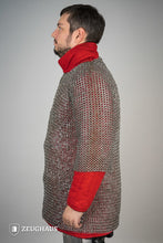 Load image into Gallery viewer, Chainmail Haubergeon Flatring Wedge Riveted 9mm Steel Oiled
