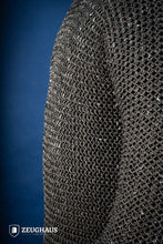 Load image into Gallery viewer, Chainmail Hauberk Roundring Riveted 10mm Steel Oiled
