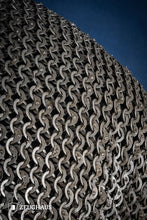 Load image into Gallery viewer, Chainmail Hauberk Flatring Wedge Riveted 9mm Steel Oiled
