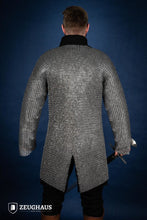 Load image into Gallery viewer, Chainmail Hauberk Flatring Wedge Riveted 9mm Steel Oiled
