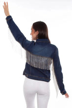 Load image into Gallery viewer, Honey Creek Denim with Rhinestone Fringe - Womens Jacket
