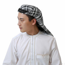 Load image into Gallery viewer, Headscarf Hijab Man Arabic Cotton Hijab Burqa Palestine Keffiyeh Scarf Arabian Islamic Clothing Men Muslim Hijab Wrap Pattern of Arab Shemagh Keffiyeh Men Arab Kufiyah Keffiyeh Arabic Muslim Head Wrap Men Scarf Shawl
