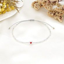 Load image into Gallery viewer, Heart Bracelets For Couple Valentines Day Beaded Jewelry Adjustable Small Bangle Couple Bracelet Braided Leather Rope Bangle Wrist Adjustable Cute Bracelet For Friendship

