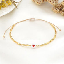 Load image into Gallery viewer, Heart Bracelets For Couple Valentines Day Beaded Jewelry Adjustable Small Bangle Couple Bracelet Braided Leather Rope Bangle Wrist Adjustable Cute Bracelet For Friendship
