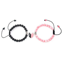 Load image into Gallery viewer, Heart Magnet Couple Bracelet Pendant Jewelry Lucky Knitting Rope Bracelets Couples Bracelets Adjustable Bracelet Love Magnetic Bracelet Relationship Bracelet Natural Stone Beads Bracelet For Boyfriend Girlfriend
