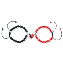 Load image into Gallery viewer, Heart Magnet Couple Bracelet Pendant Jewelry Lucky Knitting Rope Bracelets Couples Bracelets Adjustable Bracelet Love Magnetic Bracelet Relationship Bracelet Natural Stone Beads Bracelet For Boyfriend Girlfriend
