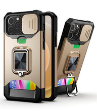 Load image into Gallery viewer, Heavy Duty Kickstand Stand Ring Shockproof Protective Cases Cover Camera Protection Magnetic Holder Case For iPhone 14 13 12 Pro Max Shockproof Card Slot Stand Cover
