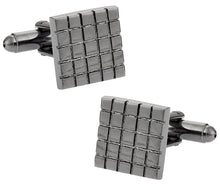 Load image into Gallery viewer, Hematite Grids Cufflinks
