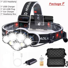 Load image into Gallery viewer, High Lumen Ultra Bright Powerful Rechargeable LED Headlamp  USB Head Lamp 7 LED Headlight Head Flashlight Waterproof Flashlight Head Torch For Outdoor Camping Cycling Running Fishing
