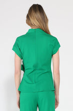 Load image into Gallery viewer, High neck tie detail short sleeve solid top
