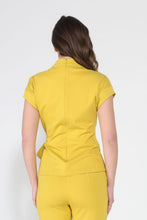 Load image into Gallery viewer, High neck tie detail short sleeve solid top
