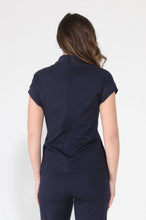 Load image into Gallery viewer, High neck tie detail short sleeve solid top
