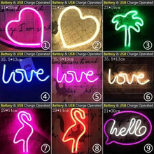 Load image into Gallery viewer, High Quality Wholesale LED Neon Night Light Sign Wall Art Sign Night Lamp Xmas Birthday Gift Wedding Party Wall Hanging Neon Lamp Home Decor
