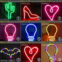 Load image into Gallery viewer, High Quality Wholesale LED Neon Night Light Sign Wall Art Sign Night Lamp Xmas Birthday Gift Wedding Party Wall Hanging Neon Lamp Home Decor
