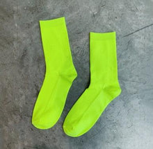 Load image into Gallery viewer, High School Girls High Socks Solid Colors Double Needles Knitting Cotton Long Socks for Women
