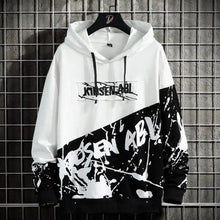 Load image into Gallery viewer, High Street Print Hoodie Men New Patchwork Hoodies Men's Hip Hop Hooded Sweatshirt Men's Sweatshirt Streetwear Loose Personality Letter Print Patchwork Hoodie
