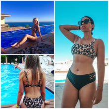 Load image into Gallery viewer, High Waist Bikini Leopard Bikini Women Push Up Swimsuit Women's Leopard Print Swimsuits High Waist Bikini Set 2 Piece Bathing Suits Women Printed Swimwear Tie Dye Summer Swim Beachwear
