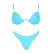 Load image into Gallery viewer, High Waist Bikini Push Up Swimsuit Leopard Swimwear Women Bikini Set Swimsuits For Women V-Wired Underwire Push Up High Cut Bikini Set Two Pieces Bathing Suits Women Bathing Suit
