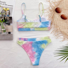 Load image into Gallery viewer, High Waist Bikini Swimsuits Women Push Up Swimwear Ribbed Bathing Suit Strap  Bikinis Set Beachwear High Waist Bathing Suit Full Coverage Two Piece Swimsuit
