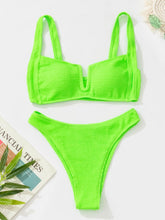 Load image into Gallery viewer, High Waist Bikinis Women Swimsuit Women High Waist Bikini Set Sports Bright Color Swimsuit Scoop Neck Cute Bathing Suit Swimwear Female Push Up Bikini Set Bathing Suit For Women
