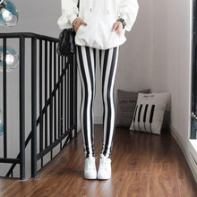 Load image into Gallery viewer, High Waist Leggings Pants Fitness Women Fashion  Printing Leggings Women Fitness Yoga Pants High Waist Push Up Sportswear Elastic Trousers Gym Running Workout Pants Push Up Running Elastic Stripe Dot Bottom Leggings
