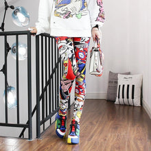 Load image into Gallery viewer, High Waist Leggings Pants Fitness Women Fashion  Printing Leggings Women Fitness Yoga Pants High Waist Push Up Sportswear Elastic Trousers Gym Running Workout Pants Push Up Running Elastic Stripe Dot Bottom Leggings
