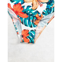 Load image into Gallery viewer, High-Waist Swimwear Set Summer Floral Print Bikini Swimsuit Beachwear Women  Push-Up Bathing Suit Tie Dye 3 Pieces Strings High Cut Bikini Set Bathing Suits

