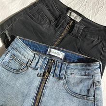 Load image into Gallery viewer, Xuan Ya High-Waisted Denim Shorts with Hip Zipper for Effortless Style
