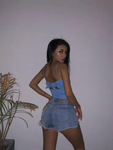 Load image into Gallery viewer, Xuan Ya High-Waisted Denim Shorts with Hip Zipper for Effortless Style
