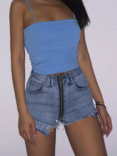 Load image into Gallery viewer, Xuan Ya High-Waisted Denim Shorts with Hip Zipper for Effortless Style
