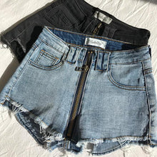 Load image into Gallery viewer, Xuan Ya High-Waisted Denim Shorts with Hip Zipper for Effortless Style
