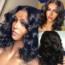 Load image into Gallery viewer, Highlight Wig Human Hair Wigs Short Bob Wig For Black Women T Part Brazilian Pre Plucked With Baby Hair Body Wave Lace Front Wigs For Black Women Cosplay Wigs For Women
