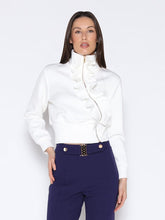 Load image into Gallery viewer, Highneck Scuba Assymetrical Ruffled Zip Jacket
