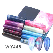 Load image into Gallery viewer, Holographic Nail Foil Transfer Set Sticker Decal Nail Art Foils Designer Marble Nail Decoration Sliders Wraps Manicure  Women Kids Girls Manicure Decoration Nail Art Supplies 3D Self-Adhesive Nail Decals Designer Nail Stickers for Acrylic Nails
