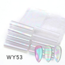 Load image into Gallery viewer, Holographic Nail Foil Transfer Set Sticker Decal Nail Art Foils Designer Marble Nail Decoration Sliders Wraps Manicure  Women Kids Girls Manicure Decoration Nail Art Supplies 3D Self-Adhesive Nail Decals Designer Nail Stickers for Acrylic Nails
