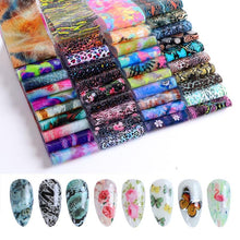 Load image into Gallery viewer, Holographic Nail Foil Transfer Set Sticker Decal Nail Art Foils Designer Marble Nail Decoration Sliders Wraps Manicure  Women Kids Girls Manicure Decoration Nail Art Supplies 3D Self-Adhesive Nail Decals Designer Nail Stickers for Acrylic Nails

