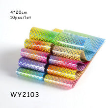 Load image into Gallery viewer, Holographic Nail Foil Transfer Set Sticker Decal Nail Art Foils Designer Marble Nail Decoration Sliders Wraps Manicure  Women Kids Girls Manicure Decoration Nail Art Supplies 3D Self-Adhesive Nail Decals Designer Nail Stickers for Acrylic Nails
