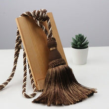 Load image into Gallery viewer, Home Decoration Polyester Tassel Tiebacks Curtain Holder Handmade Tassel Curtain Rope Holdback Window Drape Hanging Ball Tassels Curtains Buckle Sling Binding Lantern Tiebacks Handcrafted Braided Curtain Holdbacks Window Home Decor 55-90cm

