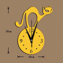 Load image into Gallery viewer, Home Decoration Wall Mirror 3D Hanging Clock Wall Murals Decal Sticker Acrylic Wallpaper for Unisex Teen Children Kid Boy Girl Classroom Gym Room Cartoon Cats Design Sticker Watch
