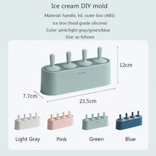 Load image into Gallery viewer, Home Ice Cream Mold Popsicle Tool Silicone 4-hole Popsicle Box Children Dessert Ice Cream Maker Kitchen Tools Diy Ice Cream
