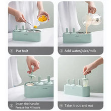 Load image into Gallery viewer, Home Ice Cream Mold Popsicle Tool Silicone 4-hole Popsicle Box Children Dessert Ice Cream Maker Kitchen Tools Diy Ice Cream
